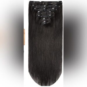 Human hair clip in hair extensions NWT